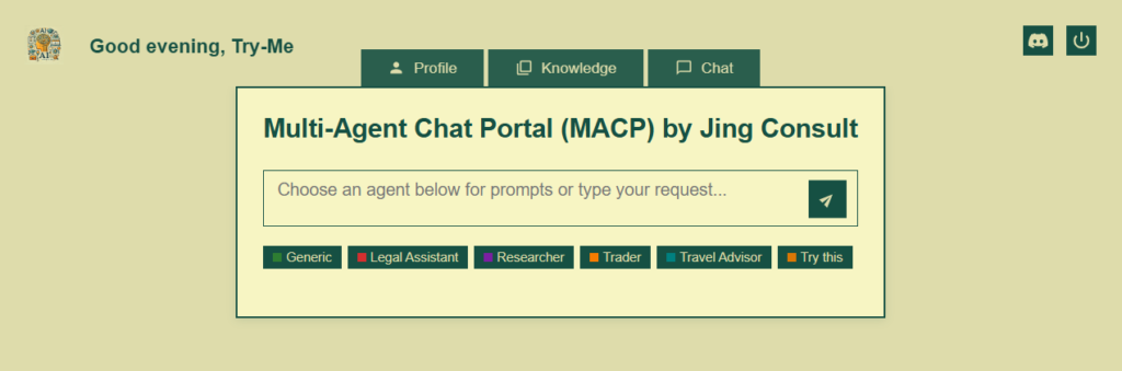 Portal landing page