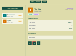 Agents tab