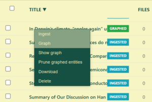 Session action drop-down menu
