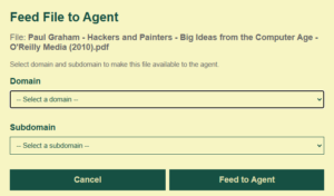 Feed to Agent modal