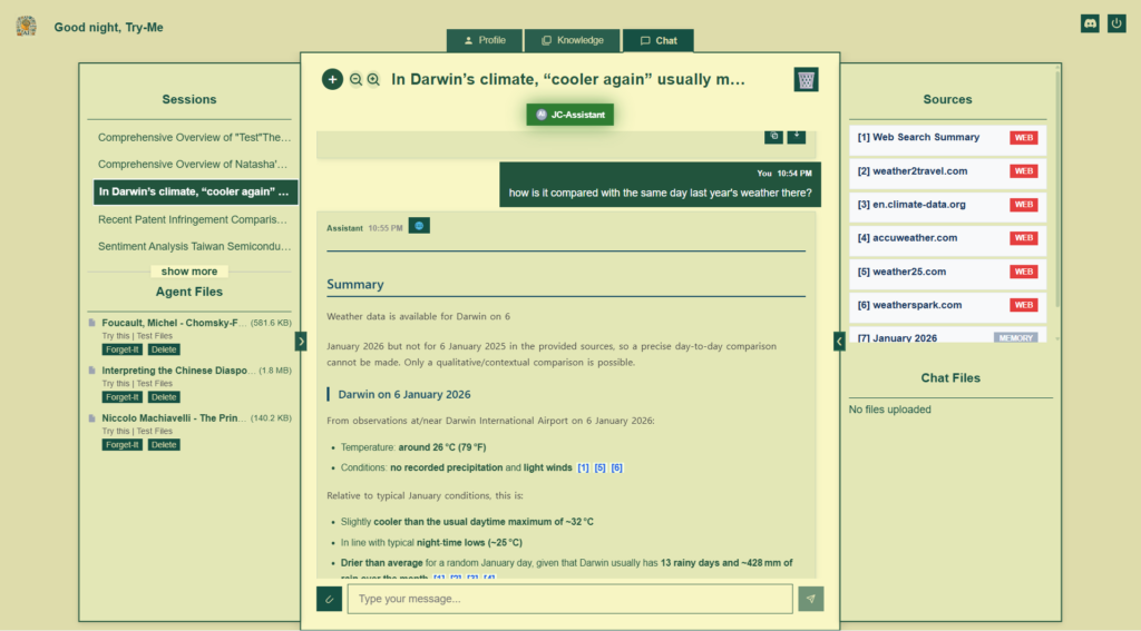 Full Chat page