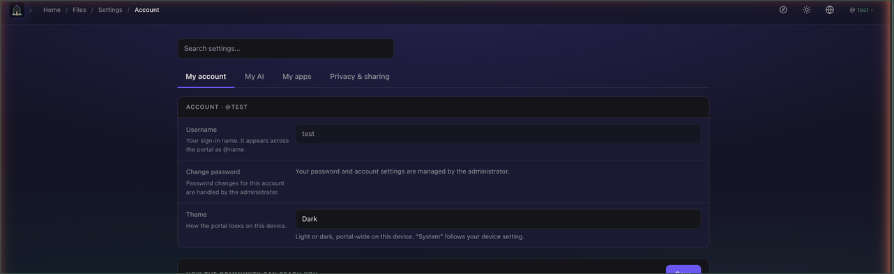 The Settings hub