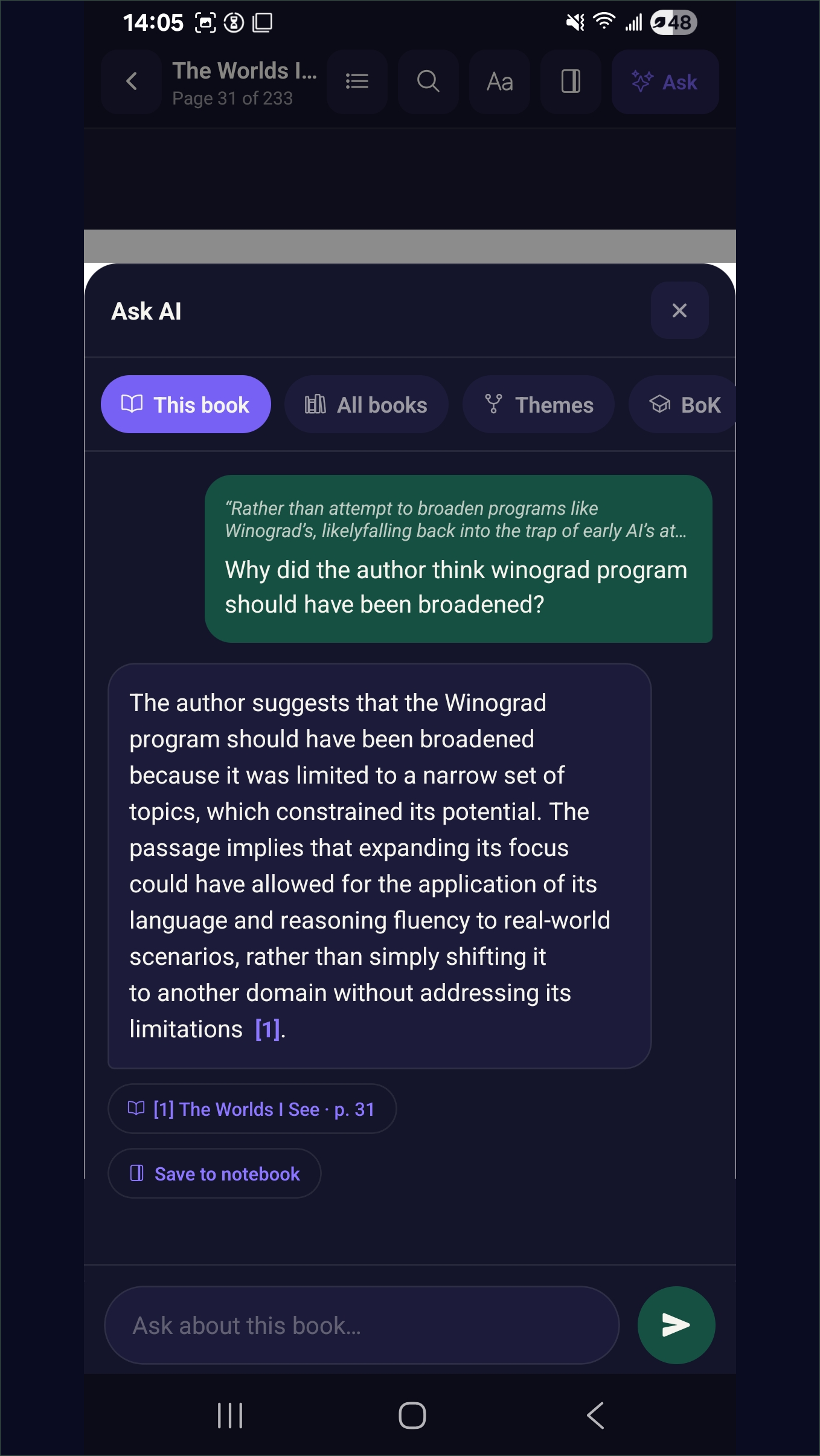 Ask AI on mobile with a cited answer